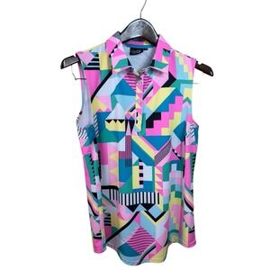 Sunday Swagger Chella Shirt Sleeveless Performance Polo Size Medium